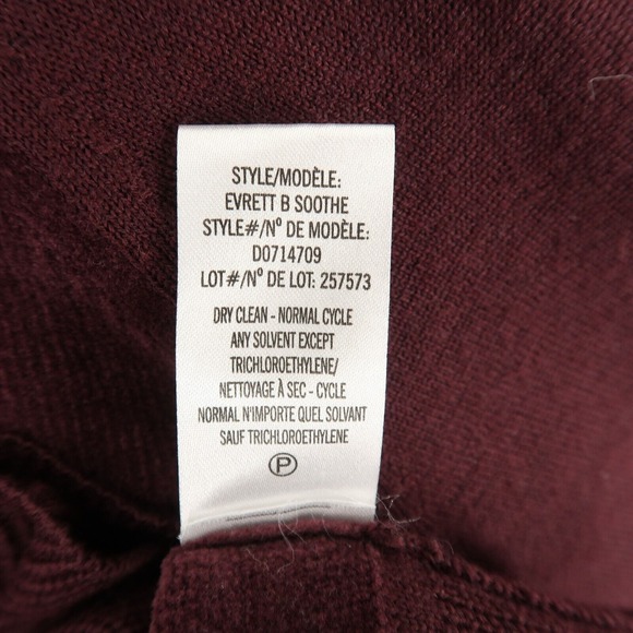 Theory Evrett B Soothe Sweater Mens Large Burgundy Corded Velour Knit - Picture 10 of 10